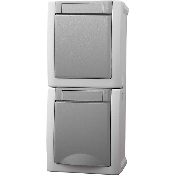 Panasonic Steckdose/Wechselsch-Kombi senkr.FR-AP IP54 gr 90591098-DE